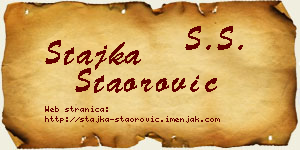 Stajka Staorović vizit kartica
